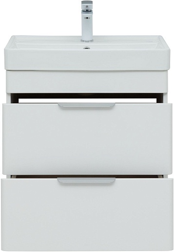 Aquanet Тумба с раковиной Ирис New 60 белая глянцевая – фотография-8