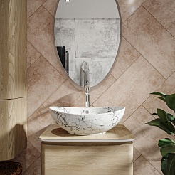 Teymi Накладная мебельная раковина Lori 60 белый мрамор T50498 – фотография-10