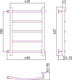 Стилье Полотенцесушитель Версия-Б2 500х400 – фотография-2