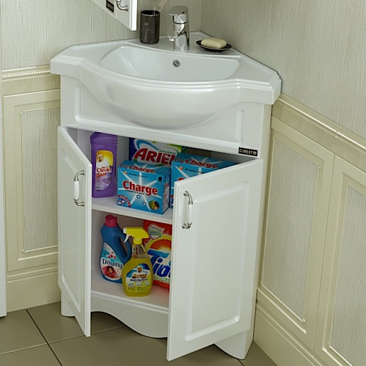 СанТа Тумба с раковиной Верона 60 угловая – фотография-2