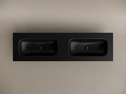 Ceramicanova Мебельная раковина Grace 161 с двумя чашами CN7023MBwx чёрный матовый – фотография-2