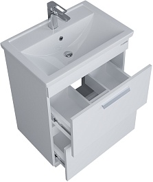 Grossman Мебель для ванной Нео 60 2 ящика белая – фотография-8