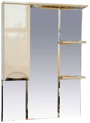 Misty Зеркальный шкаф Жасмин 75 L бежевый, эмаль – фото, картинка, фотография-1