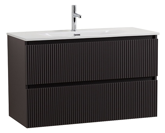 BelBagno Тумба с раковиной Uno mini 100 подвесная Темно-Серый матовый с раковиной BB-8099-3-100 – фото-1