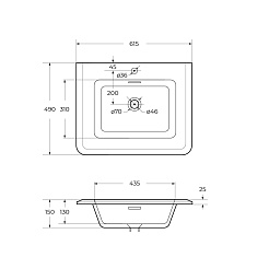 Cezares Тумба с раковиной Idra 65 55798 bianco opaco раковина 50352 – фотография-7