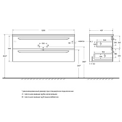 Cezares Тумба с раковиной Eco Cer-N 120 брашированная альпака CZR-8073-120 ручки сатин – фотография-9