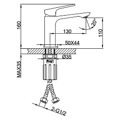 Frap Смеситель для раковины H86 F1086-3 золотой сатин – фотография-2