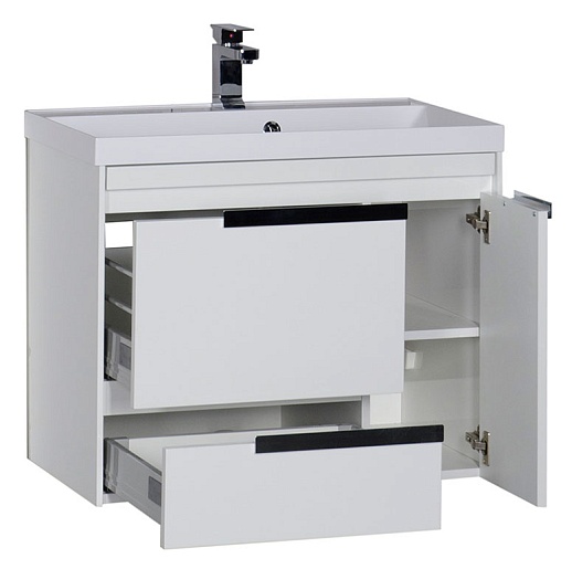 Aquanet Тумба с раковиной "Тиволи 80" белая – картинка-3