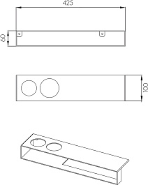 Акватон Полка Лофт Урбан 42 с полотенцедержателем и держателем стаканов черная матовая – фотография-3