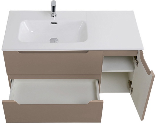 BelBagno Тумба под раковину Etna 100 L подвесная бежевая матовая – картинка-7