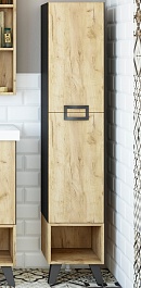 Sanflor Шкаф пенал Выборг 32/2 дуб крафт золотой/черный – фотография-2