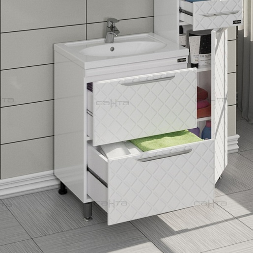 СанТа Тумба для умывальника Калипсо 60 люкс – фотография-2