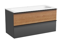 Sancos Тумба с раковиной Delta 100 дуб красный/графит раковина Grace 101 CN7013 – фотография-1