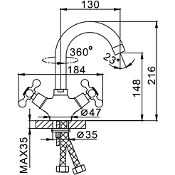 Frap Смеситель для раковины H19 F1319 хром – фотография-3