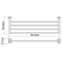 WasserKRAFT Полка для полотенец "Oder K-3011" – фотография-3