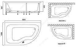 Am.Pm Акриловая ванна "Tender" 160х100 (R) – фотография-3