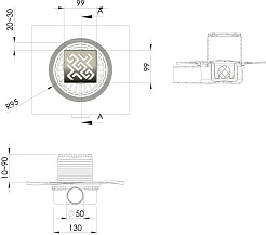 BERGES Wasserhaus Душевой трап Zentrum Antik 100 091364 хром глянец – фотография-5