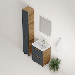 Onika Тумба с раковиной Айленд 60 графит/дуб крафт – фотография-11