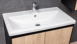 Velvex Мебель для ванной напольная Klaufs 80 черная/дерево – фотография-3