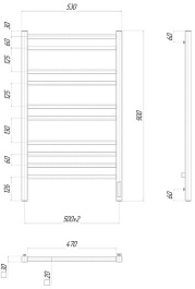 Lemark Полотенцесушитель электрический Unit П10 500x900 R хром – фотография-4