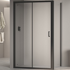 RGW Душевой уголок Passage PA-74B (PA-14B + Z-050-2B) 120x110 профиль черный стекло прозрачное – фотография-1