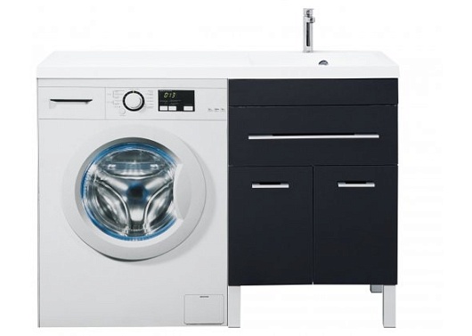 Aquanet Тумба с раковиной Верона 120 R напольная черная – картинка-11