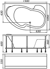 Marka One Акриловая ванна Aura 150x105 L – фотография-3