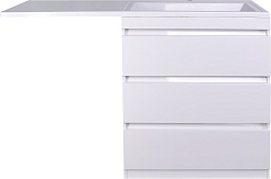 Style Line Тумба с раковиной Даллас 130 R 3 ящика под стиральную машину – фотография-1