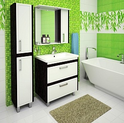 Runo Зеркальный шкаф Гранада 60 белый/венге – фотография-2