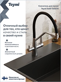 Teymi Смеситель для кухни Solli T10272 сатин/черный – фотография-13