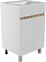 Mixline Тумба под раковину Брикс 50 2 створки белая/дуб вотан