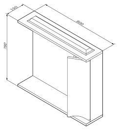 Am.Pm Зеркало-шкаф Like 80 R, белый глянец – фотография-2