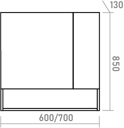 Misty Зеркальный шкаф Мускат 70 дуб галифакс белый – фотография-5