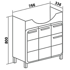 Runo Мебель для ванной Эрика 80 – фотография-10