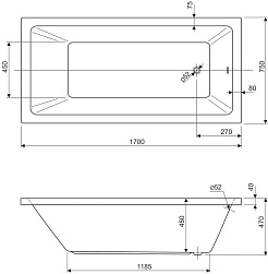 Cezares Акриловая ванна Plane Solo 170x75 – фотография-3