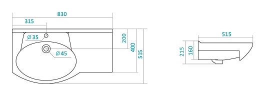 Merkana Тумба с раковиной Коралл 82 R – картинка-5