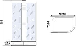 River Душевая кабина Nara Б/К 100/80/24 МТ L – фотография-13