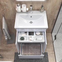 Vigo Мебель для ванной Grani 600-2-1 белая – фотография-6