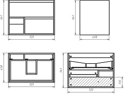 Misty Тумба с раковиной Кама 75 светлое дерево – фотография-3
