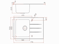 Zorg Кухонная мойка "Inox Glass" GL-5077-BLACK – фотография-2