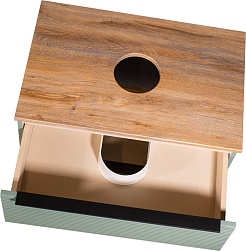 Runo Тумба с раковиной Орлеан 70 Nuovo подвесная зеленая/дуб натуральный – фотография-3