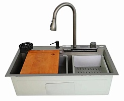 Stella Polare Мойка кухонная многофункциональная Оренсе KS754505 матовая серая – фотография-1