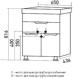 Mixline Мебель для ванной Этьен 65 R Нелли белая – фотография-11