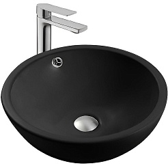 Aquatek Накладная раковина 44 AQ5354-MB матовая черная – фотография-1