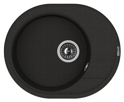 Florentina Мойка гранитная Родос 580 с крылом черный – фотография-1