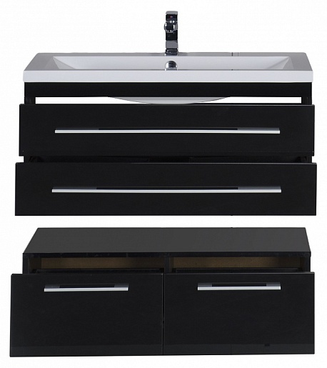 Aquanet Тумба подкатная "Нота 100" черная – картинка-5