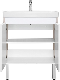 Акватон Тумба с раковиной Сканди Doors 70 белая/дуб верона – фотография-5