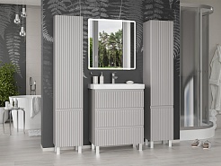 Brevita Шкаф пенал Victory 35 L серый шелк – фотография-10