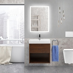 BelBagno Тумба с раковиной Neon 50 подвесная Rovere Scuro – фотография-7