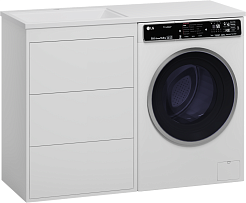 Brevita Мебель для ванной Grafit 120 L под стиральную машину белая – фотография-3